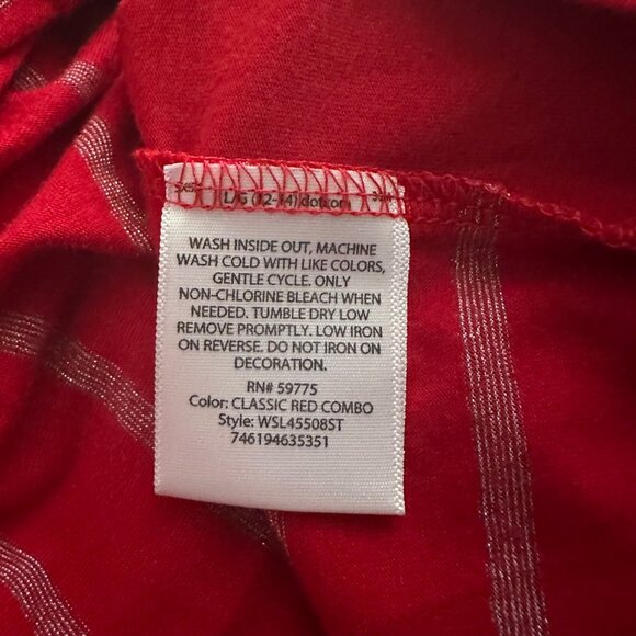 White Stag Open Front Cardigan with Attached Tank Top L Red Striped 12-14 - Picture 5 of 8